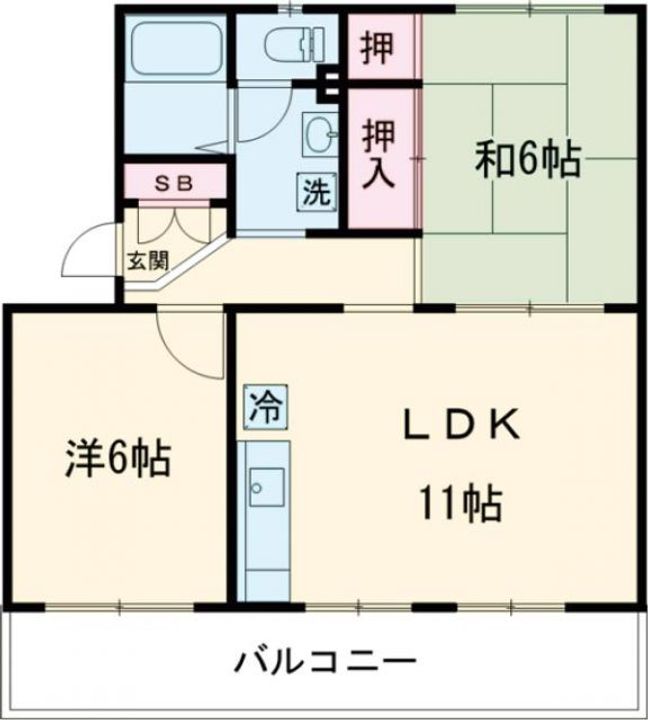ポプラヶ丘コープ5号棟の間取り