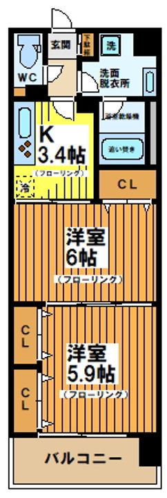 東京都渋谷区笹塚1(マンション)の賃貸物件の間取り