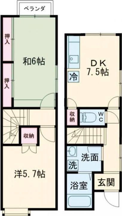 新潟県新発田市住吉町4(アパート)の賃貸物件の間取り