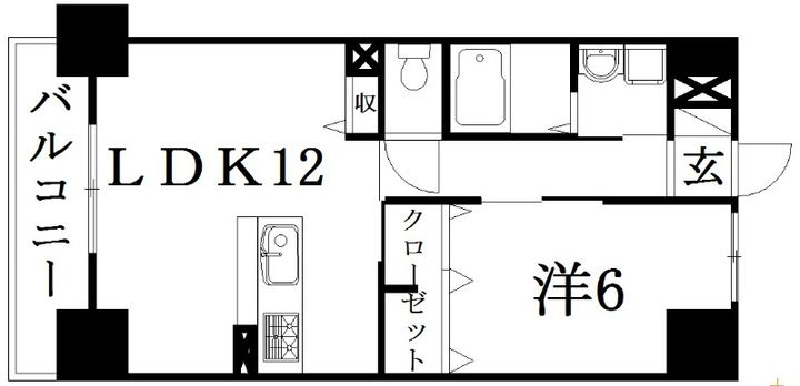 静岡県浜松市中央区常盤町(マンション)の賃貸物件の間取り