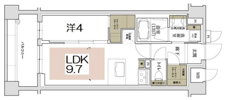 京都府京都市中京区池須町(マンション)の賃貸物件の間取り