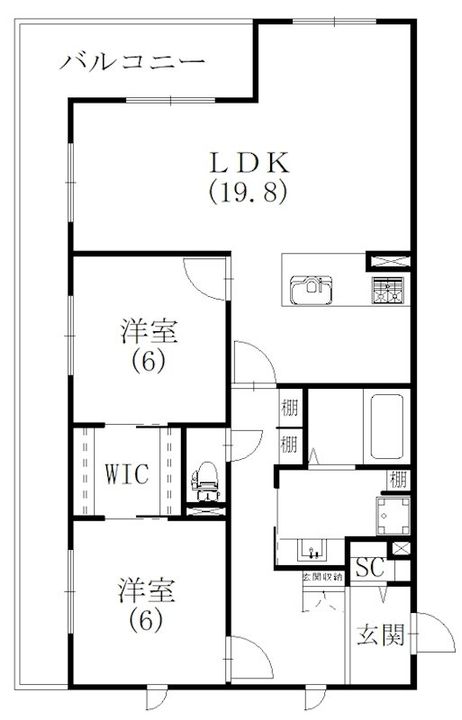 静岡県菊川市加茂(マンション)の賃貸物件の間取り
