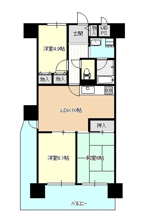 加古川グリーンシティC棟の間取り