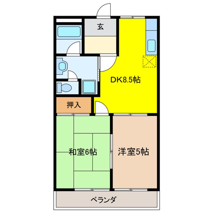 岐阜県大垣市南若森町1(アパート)の賃貸物件の間取り