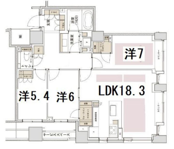 京都府京都市中京区三坊堀川町(マンション)の賃貸物件の間取り