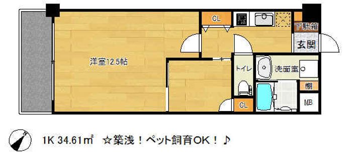 コスモリード神戸三宮の間取り