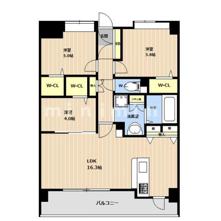熊本県菊池郡菊陽町大字津久礼(マンション)の賃貸物件の間取り