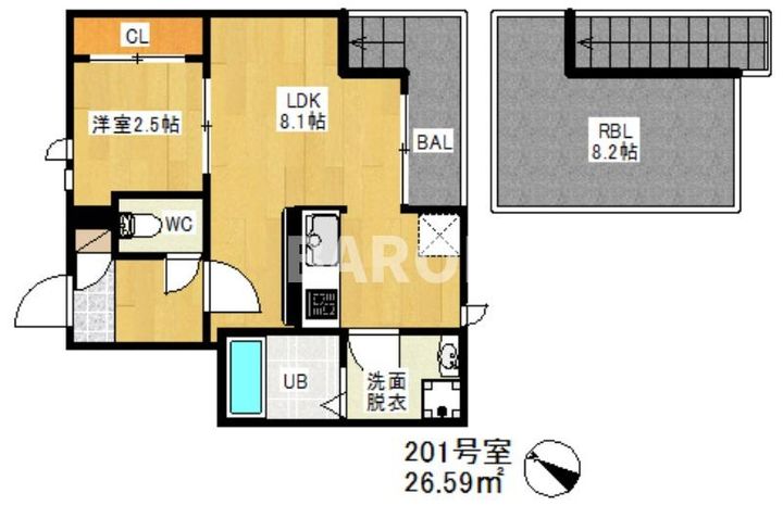 福岡県福岡市東区香椎駅東1(アパート)の賃貸物件の間取り