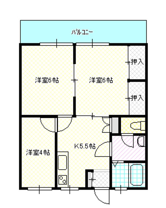 岡山県岡山市南区豊成2(アパート)の賃貸物件の間取り