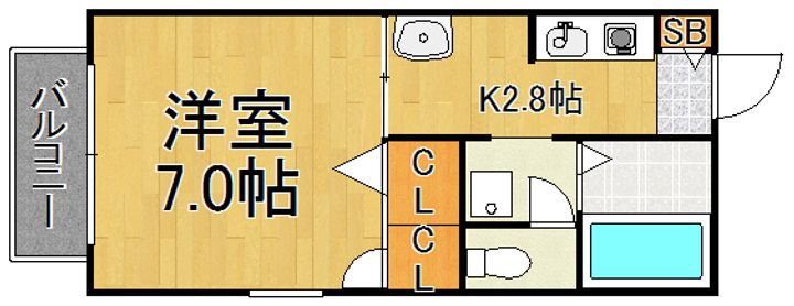 福岡県春日市須玖北7(アパート)の賃貸物件の間取り