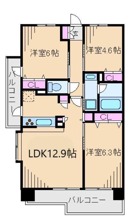 東京都北区東十条2(マンション)の賃貸物件の間取り