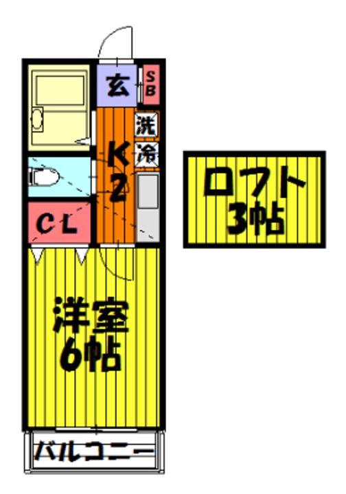 埼玉県草加市西町(アパート)の賃貸物件の間取り