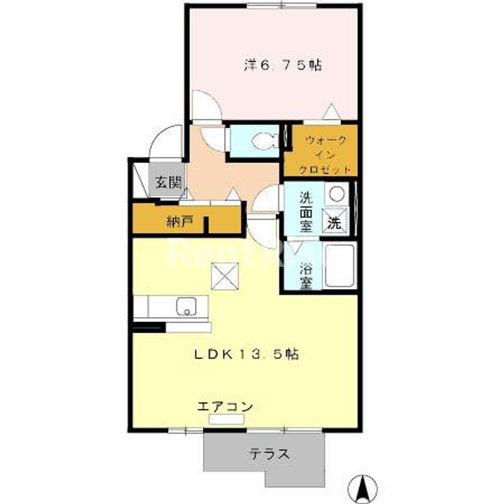 愛知県一宮市奥町字貴船前(アパート)の賃貸物件の間取り