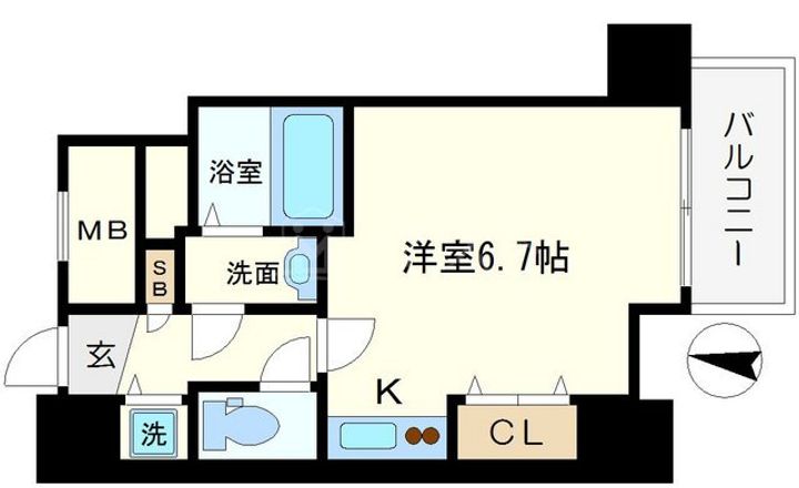 大阪府大阪市中央区島之内1(マンション)の賃貸物件の間取り