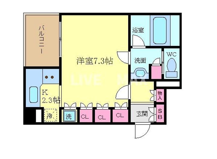 リーガル京都四条烏丸の間取り
