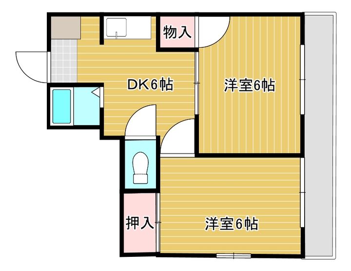 広島県広島市西区三滝町の賃貸マンションの間取り
