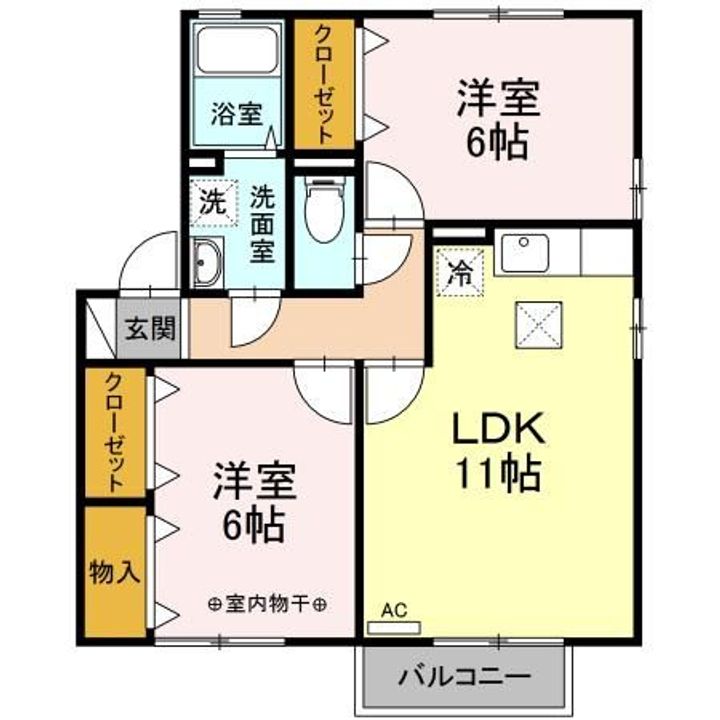 福島県福島市さくら2(アパート)の賃貸物件の間取り
