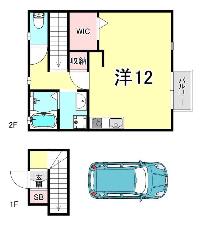 クレールベルヴィル立花B棟の間取り