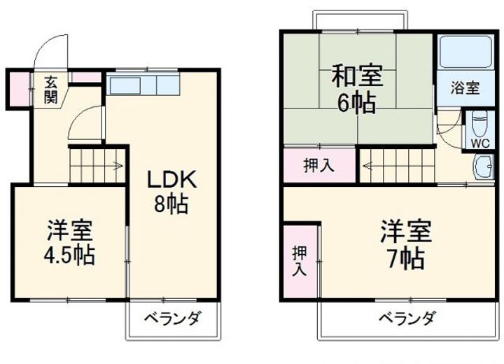 三重県四日市市曙2(一戸建)の賃貸物件の間取り