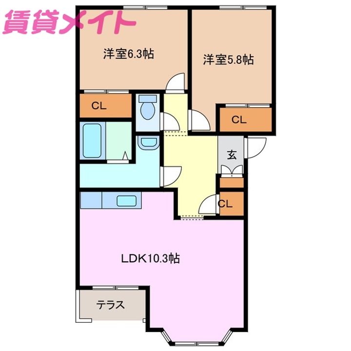 ハピネスあやの間取り