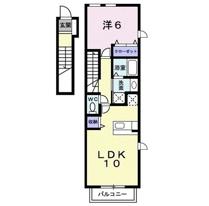 大阪府大阪狭山市池尻自由丘3(アパート)の賃貸物件の間取り