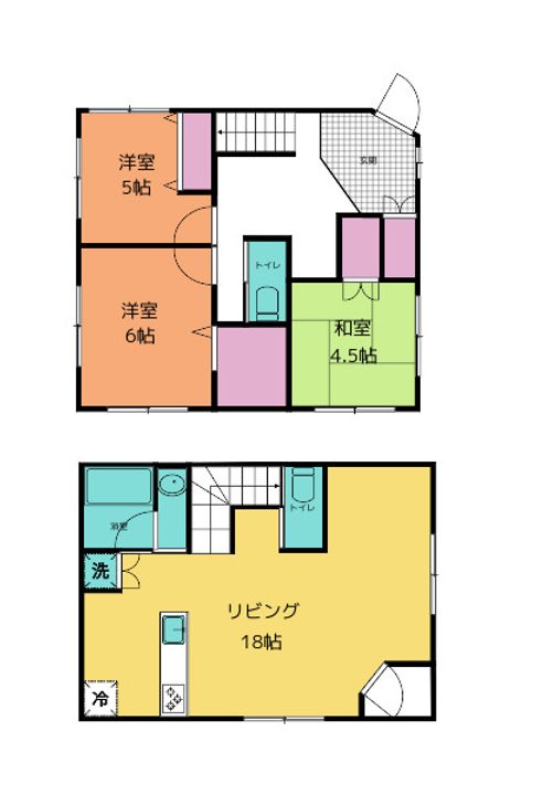 宮城県多賀城市浮島2(一戸建)の賃貸物件の間取り
