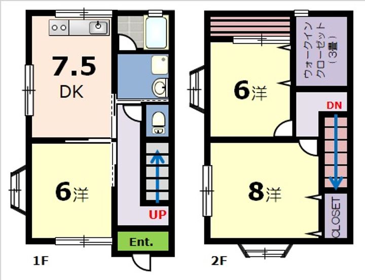 山口県下関市長府満珠新町(一戸建)の賃貸物件の間取り