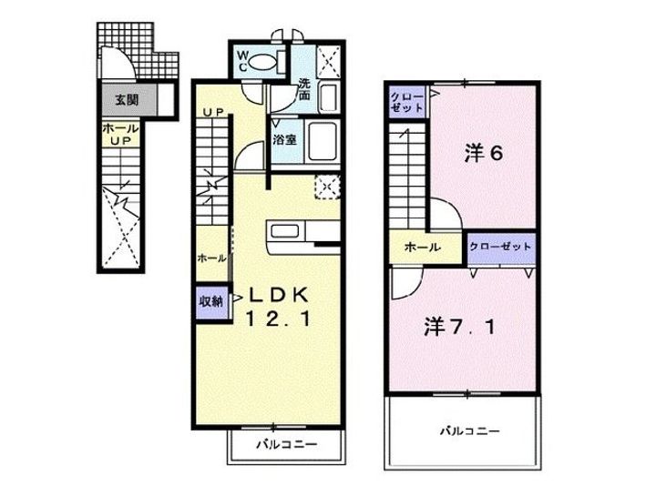福島県福島市飯坂町字原口(アパート)の賃貸物件の間取り