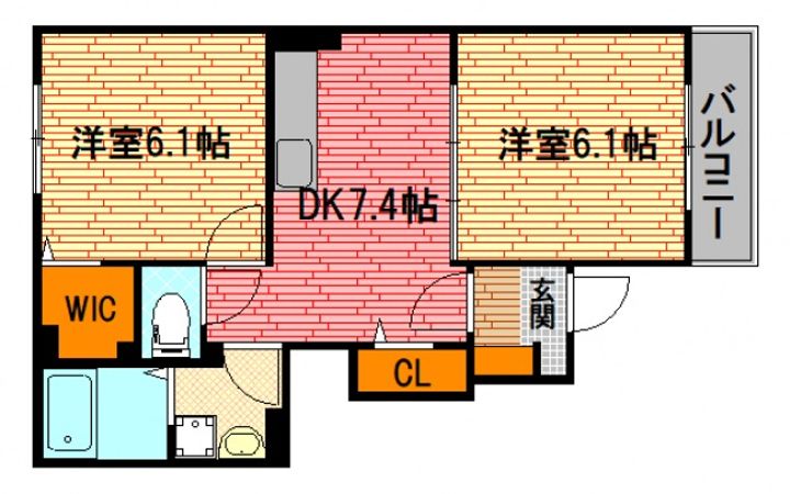 広島県三次市十日市南5(アパート)の賃貸物件の間取り