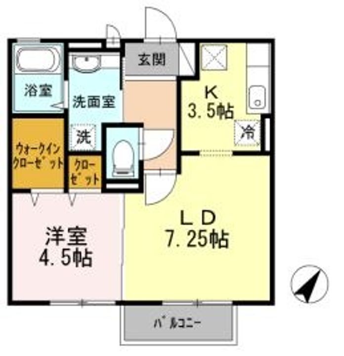 岡山県倉敷市福田町浦田(アパート)の賃貸物件の間取り