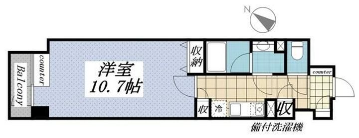 メゾン・ド・ヴィレ日本橋中洲の間取り