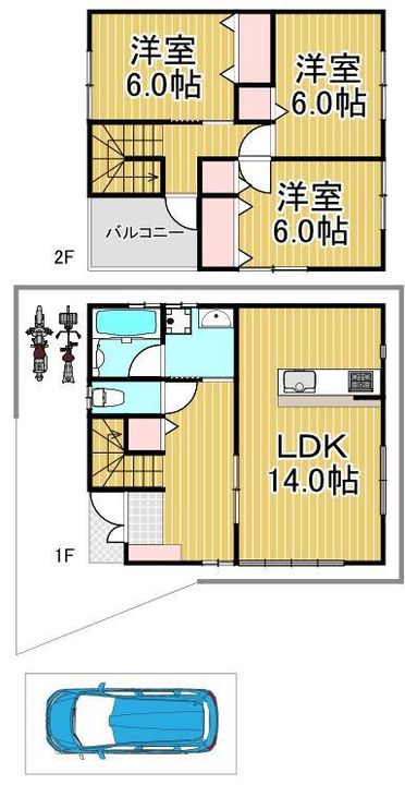 東京都足立区中央本町5(一戸建)の賃貸物件の間取り
