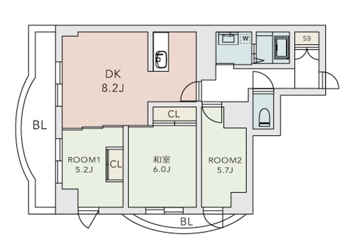 グランデュール萩中の間取り