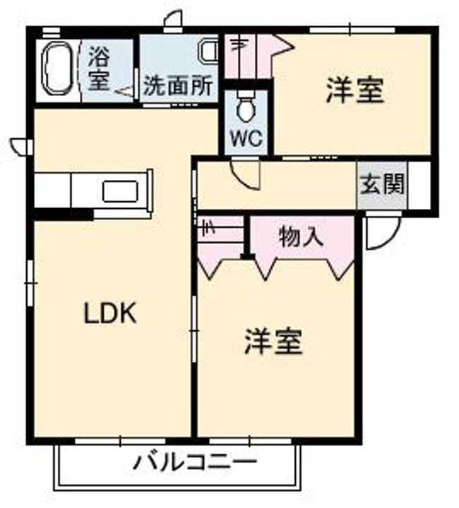 山口県防府市今市町(アパート)の賃貸物件の間取り