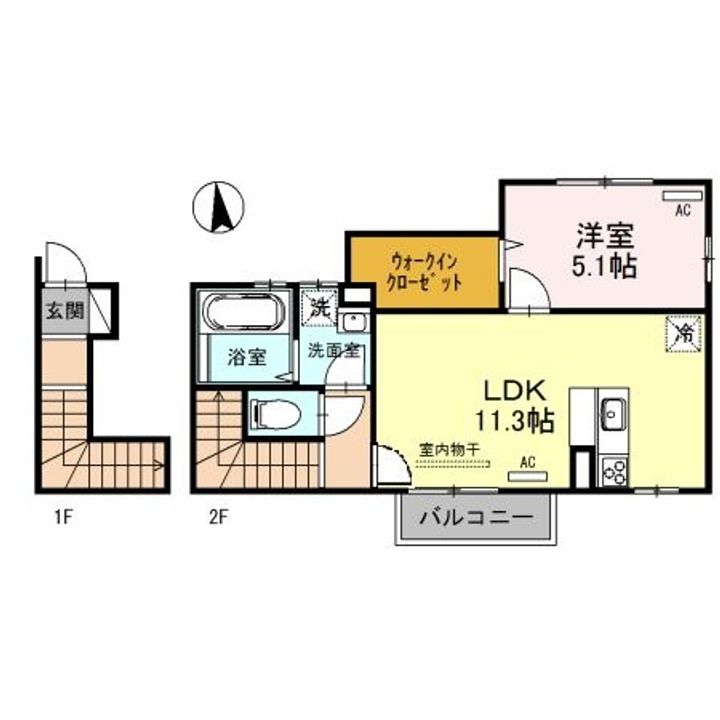 大阪府豊中市若竹町1(アパート)の賃貸物件の間取り