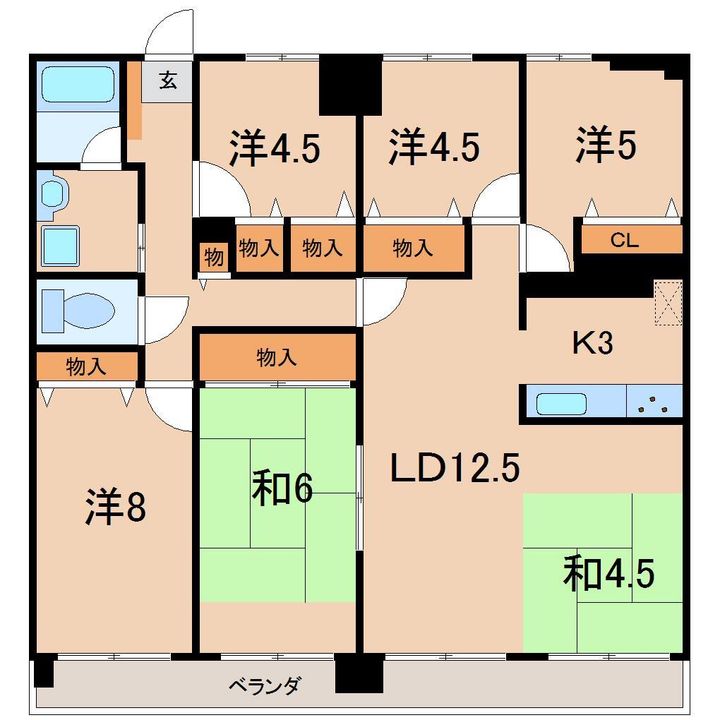 昭和マンション飯坂の間取り