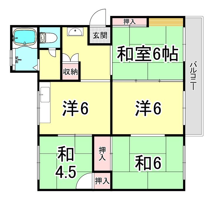兵庫県神戸市垂水区青山台4(マンション)の賃貸物件の間取り