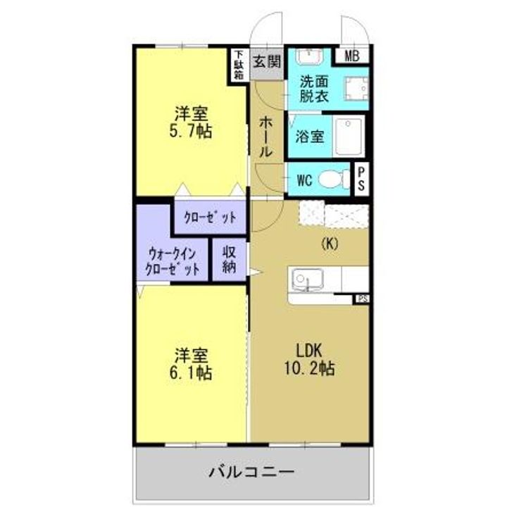 鹿児島県霧島市隼人町東郷1の賃貸マンションの間取り