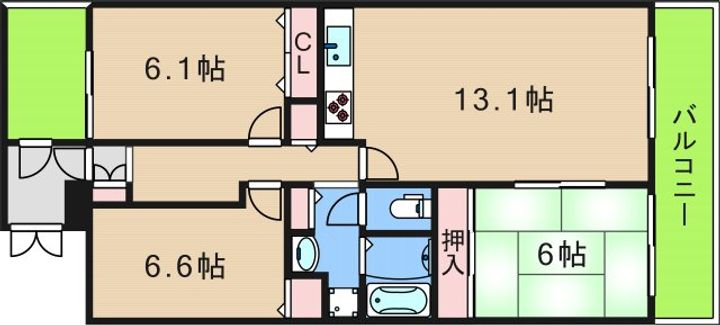 シティハイツ住之江弐号棟の間取り