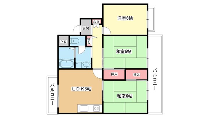 大阪府豊中市上野西4(マンション)の賃貸物件の間取り