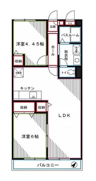 リライズ東恋ヶ窪の間取り