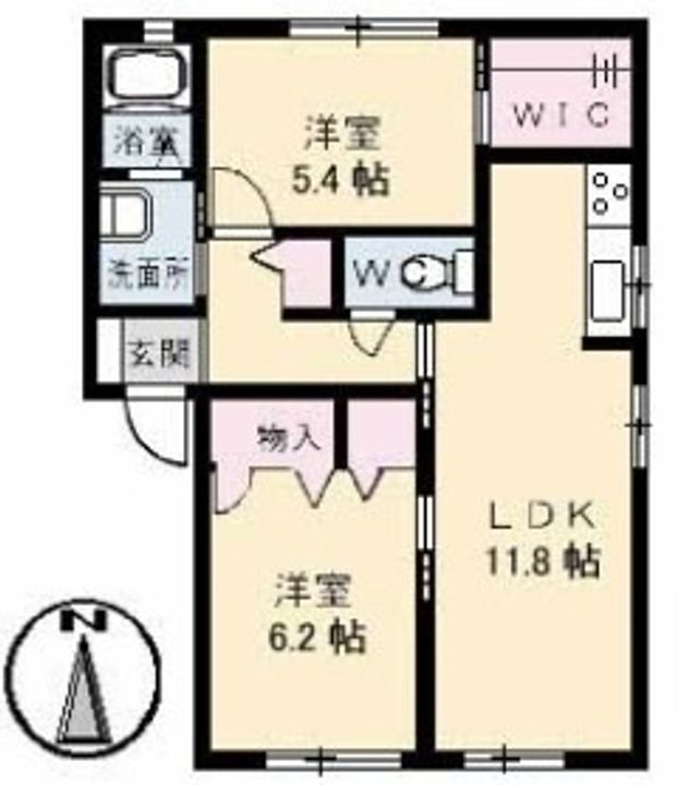 岡山県倉敷市四十瀬(アパート)の賃貸物件の間取り