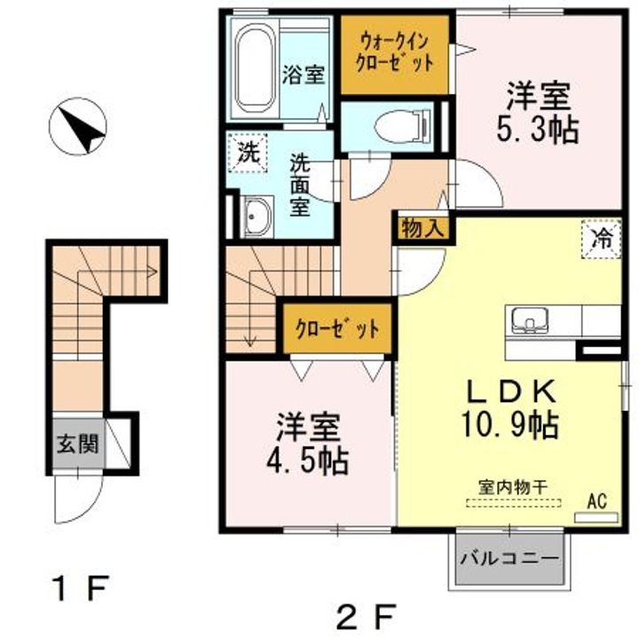 新潟県新潟市江南区駒込2(アパート)の賃貸物件の間取り