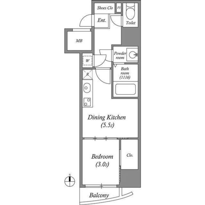 大阪府大阪市西区西本町3(マンション)の賃貸物件の間取り