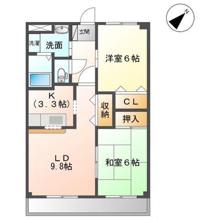愛知県長久手市仲田(マンション)の賃貸物件の間取り