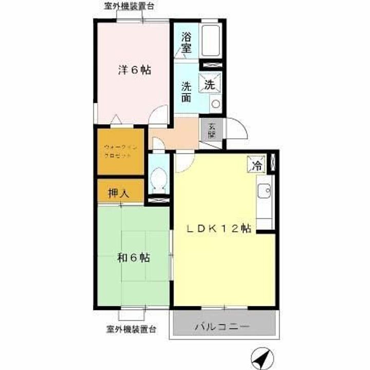 大阪府大阪狭山市池尻中3(アパート)の賃貸物件の間取り