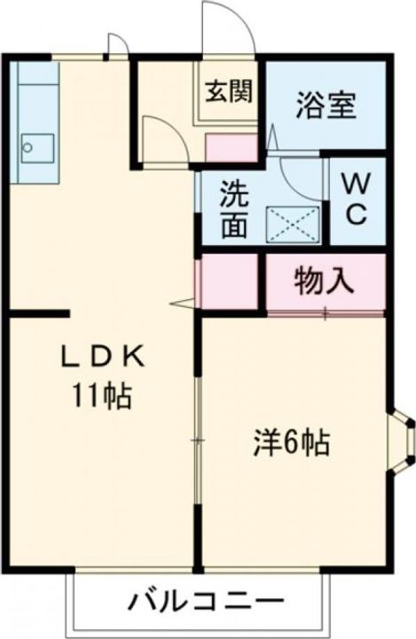 栃木県宇都宮市平松本町(アパート)の賃貸物件の間取り