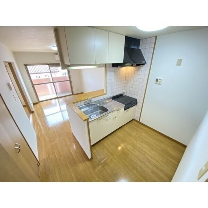 栃木県栃木市野中町(マンション)の賃貸物件のキッチン