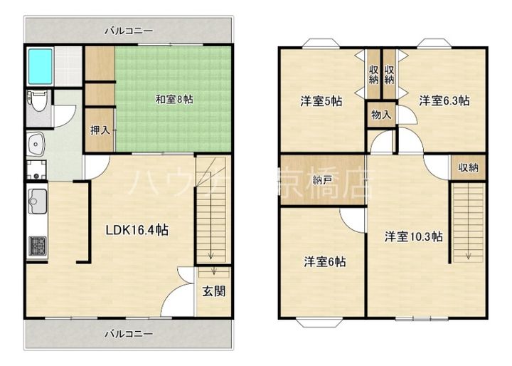 大阪府大阪市都島区内代町2(一戸建)の賃貸物件の間取り