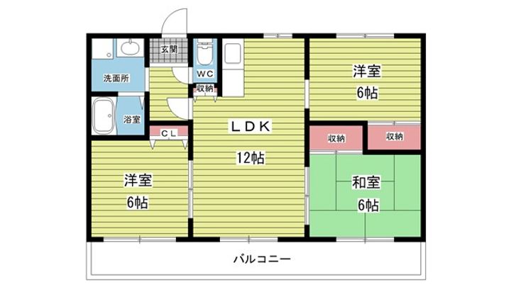 大阪府豊中市小曽根1(マンション)の賃貸物件の間取り